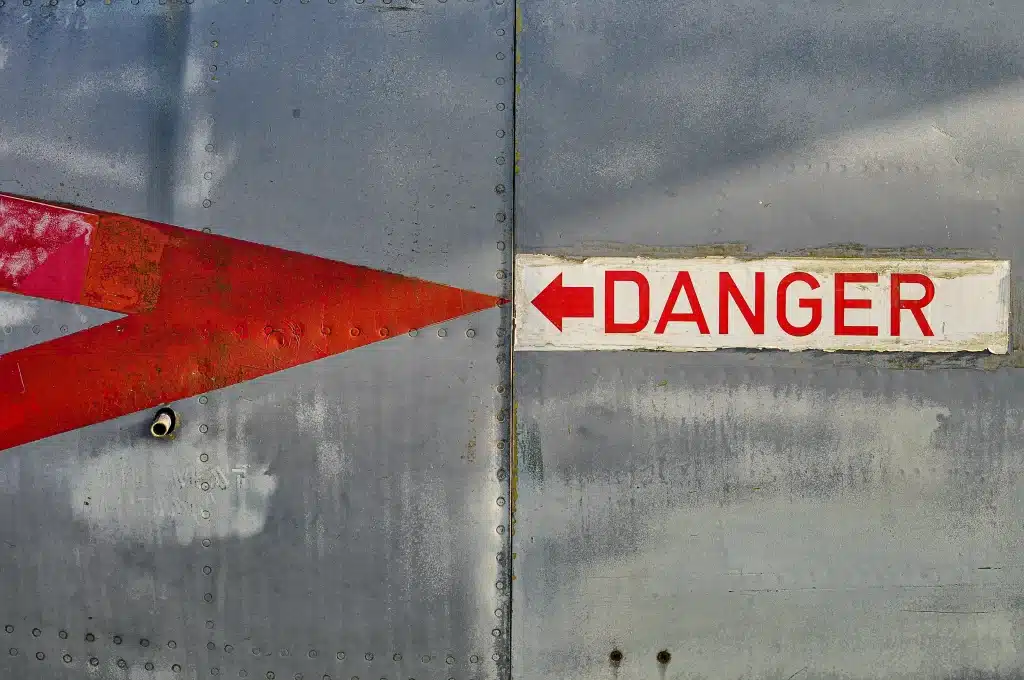 danger sign on wall