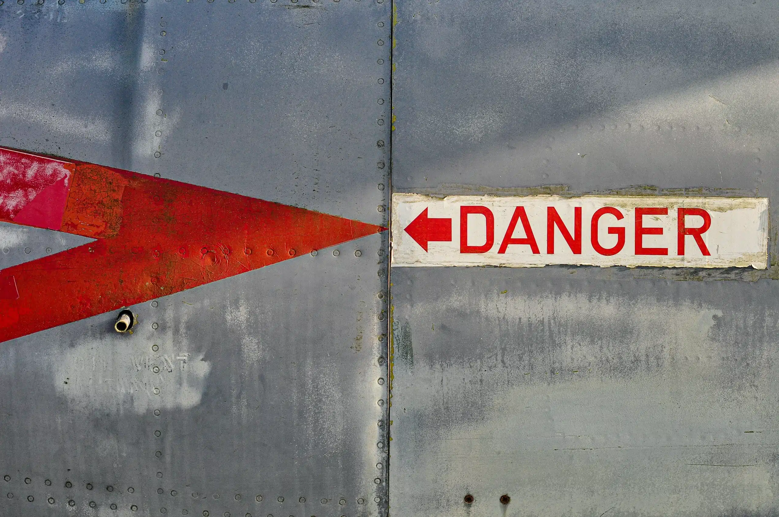 danger sign on wall