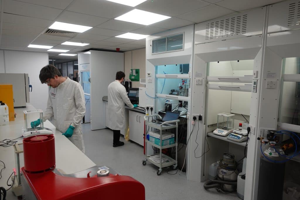 chemical process evaluation laboratory undertaking tests