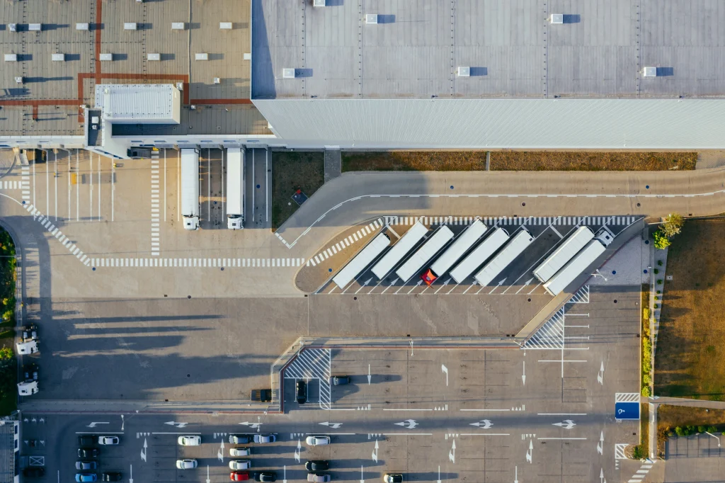 aerial view of factory