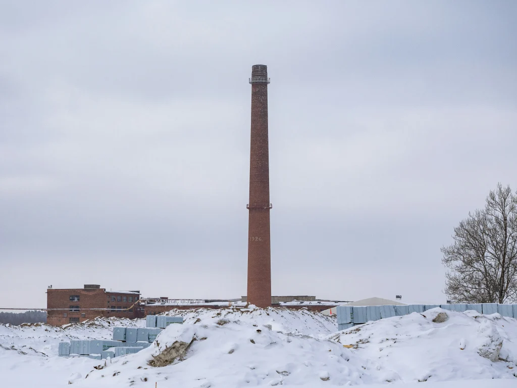 Factory with snowy foreground