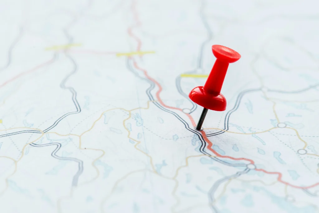 map with pin in it