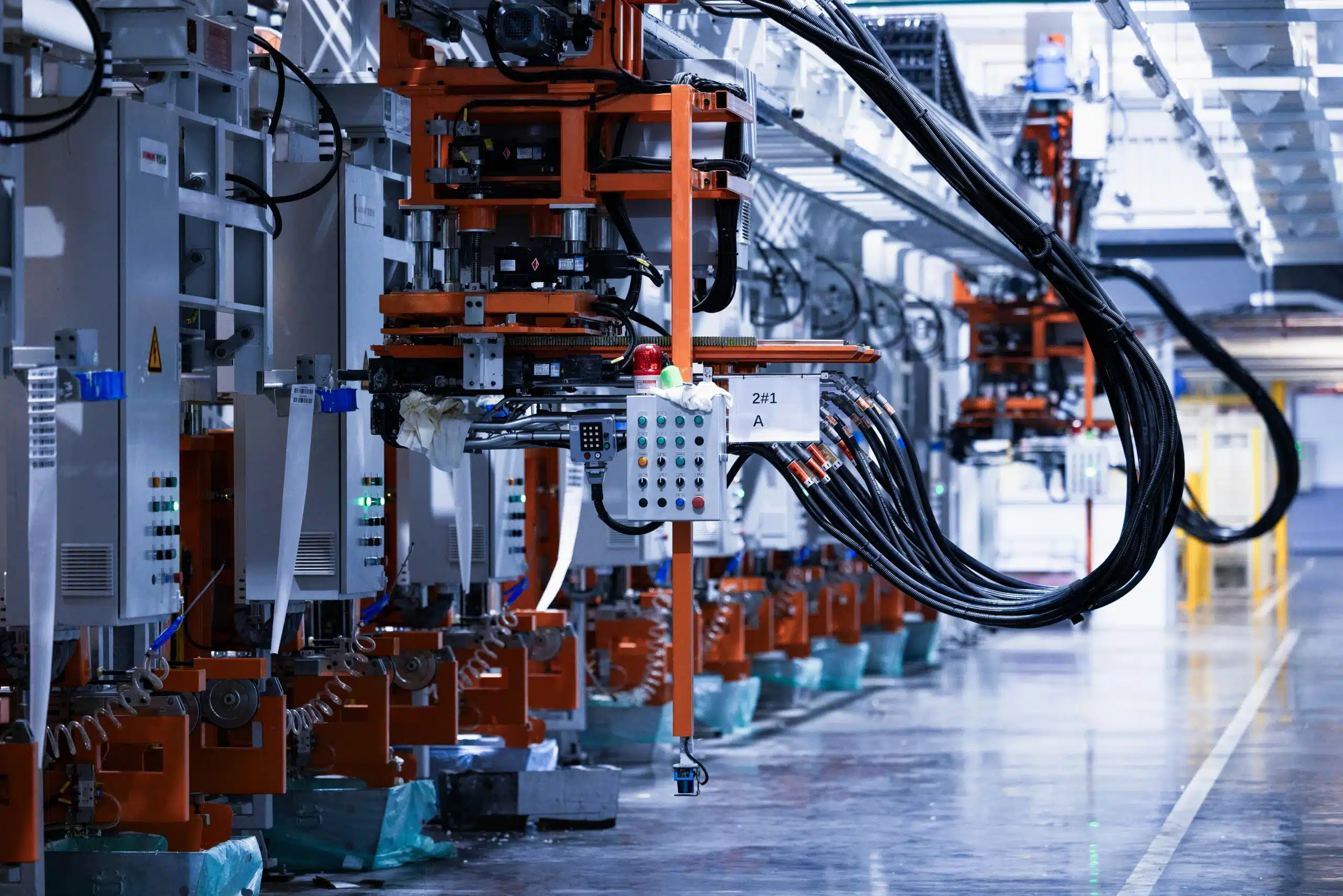 Machines in building for processing