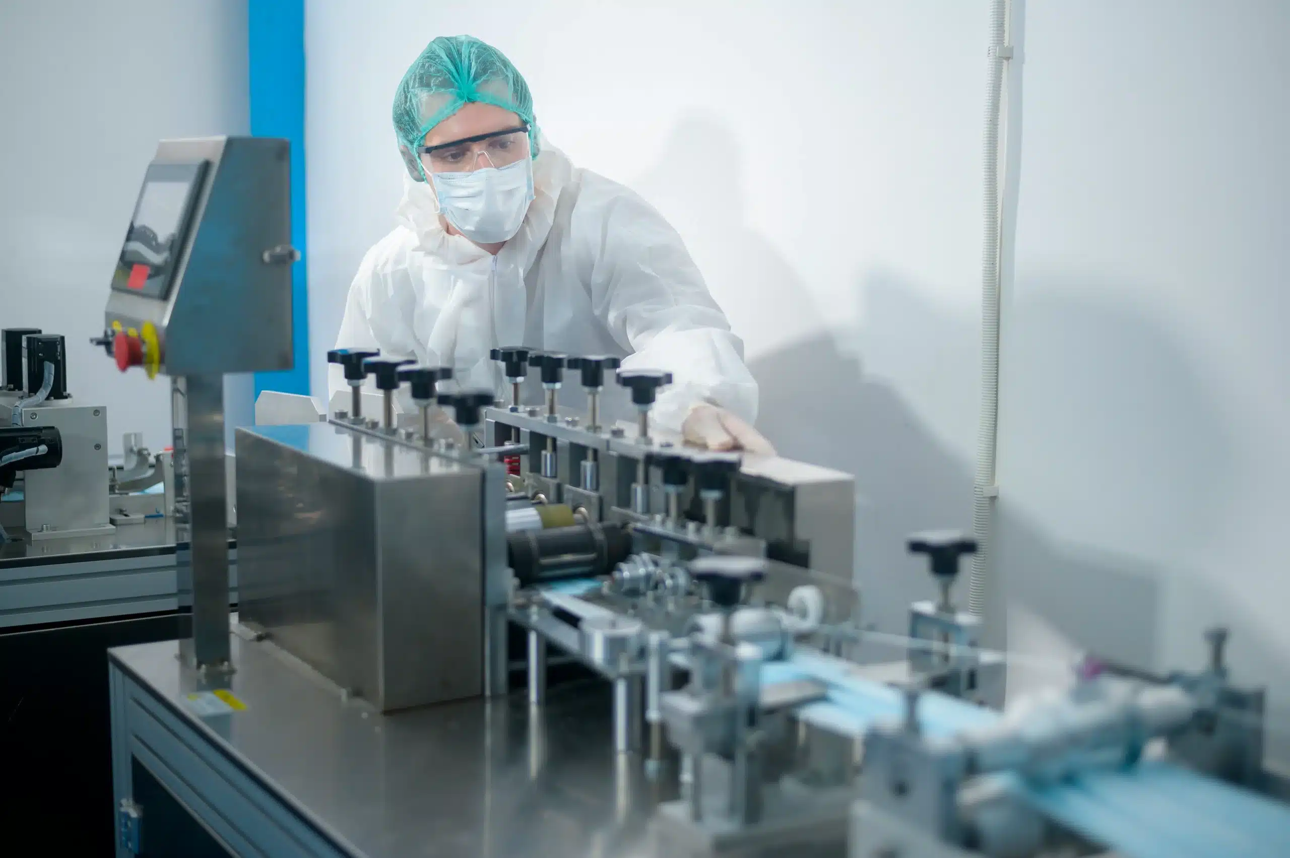 person in laboratory wearing ppe